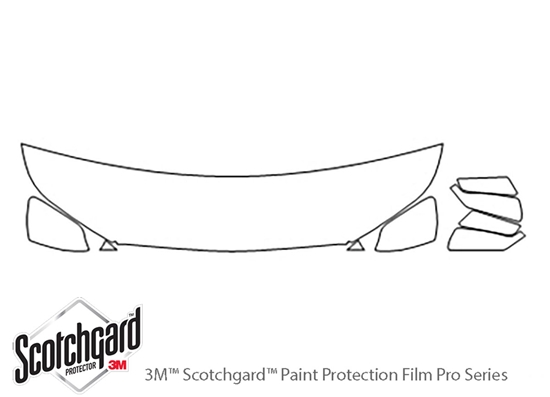 GMC Terrain 2018-2024 3M Clear Bra Hood Paint Protection Kit Diagram