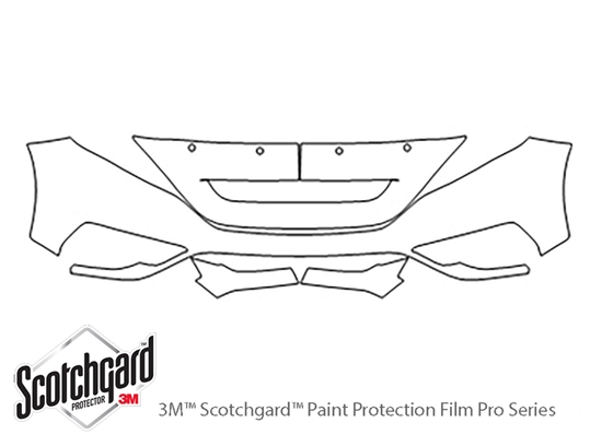 Honda CR-V 2015-2016 3M Clear Bra Bumper Paint Protection Kit Diagram