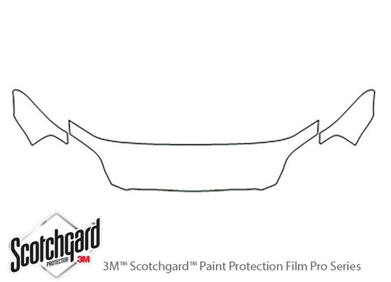 Honda Civic 1999-2000 3M Clear Bra Hood Paint Protection Kit Diagram