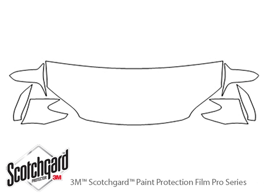 Honda Civic 2004-2005 3M Clear Bra Hood Paint Protection Kit Diagram