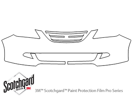 Honda Odyssey 2005-2007 3M Clear Bra Bumper Paint Protection Kit Diagram