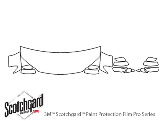 Honda Pilot 2016-2024 3M Clear Bra Hood Paint Protection Kit Diagram