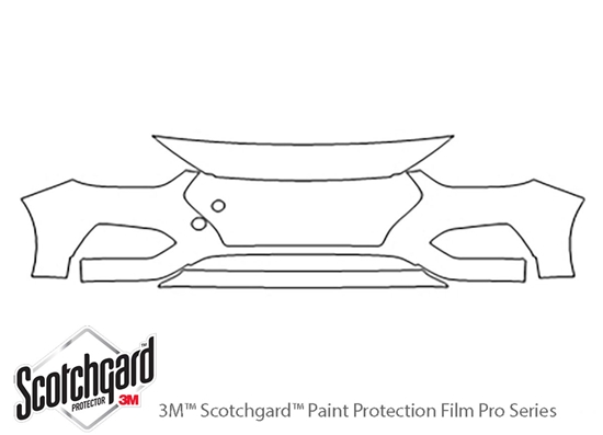 Hyundai Accent 2018-2022 3M Clear Bra Bumper Paint Protection Kit Diagram