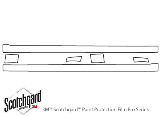 Hyundai Azera 2006-2010 3M Clear Bra Door Cup Paint Protection Kit Diagram