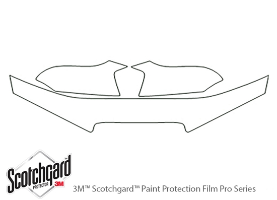 Hyundai Elantra 2001-2003 3M Clear Bra Hood Paint Protection Kit Diagram