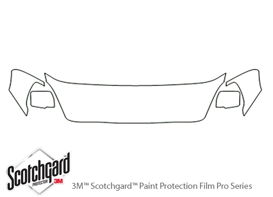 Hyundai Entourage 2007-2008 3M Clear Bra Hood Paint Protection Kit Diagram