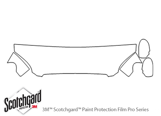 Hyundai Sonata 2000-2001 3M Clear Bra Hood Paint Protection Kit Diagram