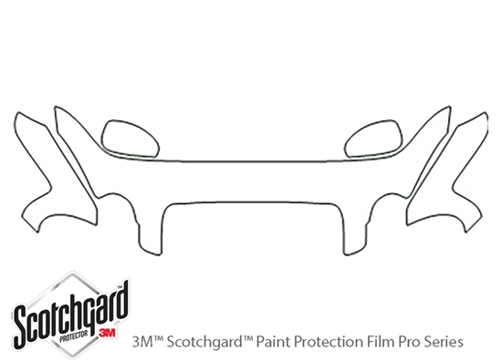 Hyundai Sonata 2002-2005 3M Clear Bra Hood Paint Protection Kit Diagram