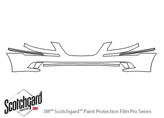 Hyundai Sonata 2009-2010 3M Clear Bra Bumper Paint Protection Kit Diagram