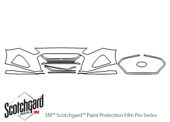 Hyundai Sonata 2018-2019 3M Clear Bra Bumper Precut PPF Diagram