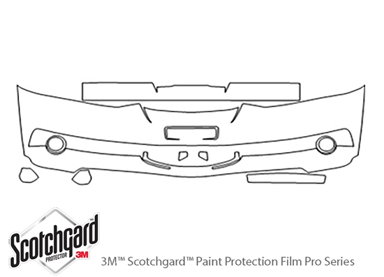 Hyundai Tiburon 2002-2004 3M Clear Bra Bumper Paint Protection Kit Diagram