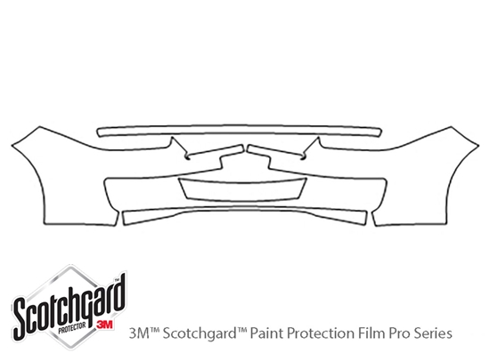 Hyundai Tiburon 2007-2008 3M Clear Bra Bumper Paint Protection Kit Diagram