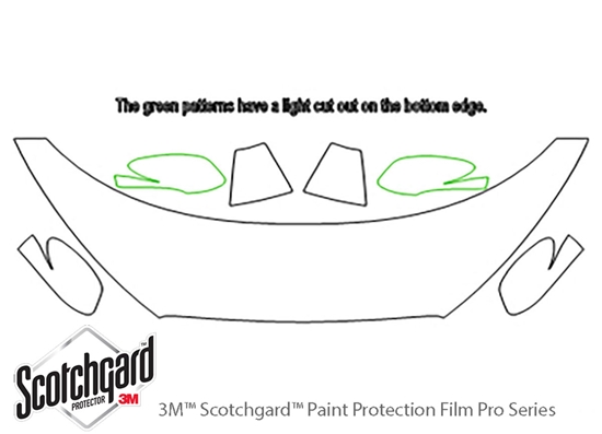 Hyundai Veloster 2012-2017 3M Clear Bra Hood Paint Protection Kit Diagram