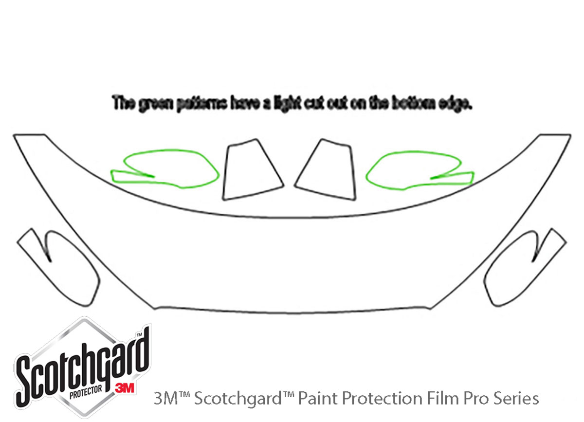 ##LONGDESCRIPTIONNAME2## 3M Clear Bra Hood Paint Protection Kit Diagram