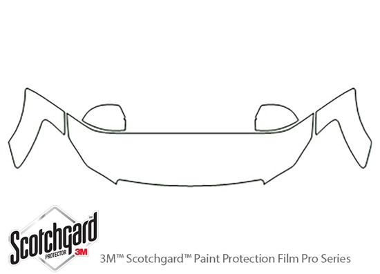 Infiniti M45 2006-2010 3M Clear Bra Hood Paint Protection Kit Diagram