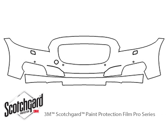 Jaguar XJ 2014-2015 3M Clear Bra Bumper Paint Protection Kit Diagram