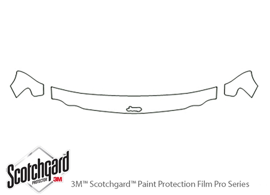 Jeep Cherokee 1997-2001 3M Clear Bra Hood Paint Protection Kit Diagram