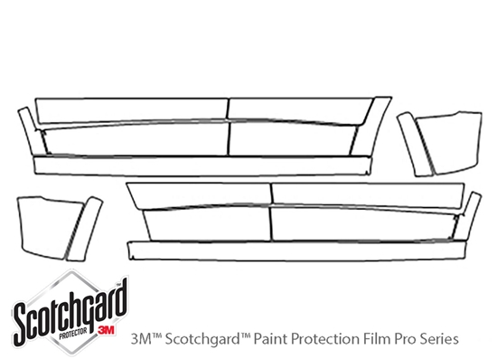 Jeep Cherokee 2019-2023 3M Clear Bra Door Cup Paint Protection Kit Diagram