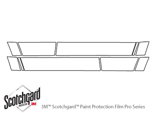 Jeep Commander 2006-2008 3M Clear Bra Door Cup Paint Protection Kit Diagram