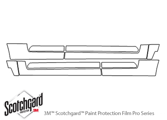 Jeep Compass 2007-2016 3M Clear Bra Door Cup Paint Protection Kit Diagram