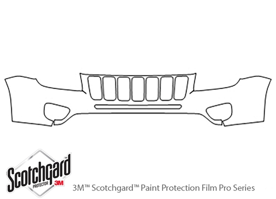 Jeep Compass 2011-2016 3M Clear Bra Bumper Paint Protection Kit Diagram