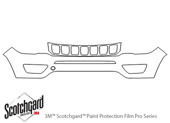 Jeep Compass 2017-2021 3M Clear Bra Bumper Paint Protection Kit Diagram