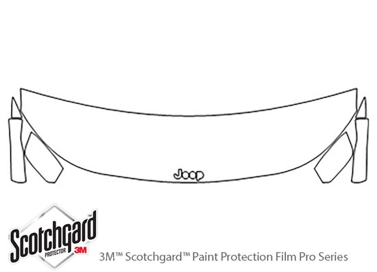 Jeep Compass 2017-2024 3M Clear Bra Hood Paint Protection Kit Diagram