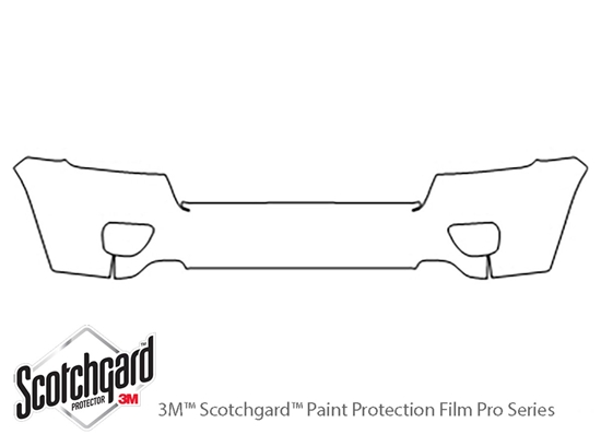 Jeep Grand Cherokee 2011-2013 3M Clear Bra Bumper Precut PPF Diagram