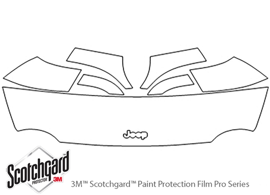 Jeep Liberty 2005-2007 3M Clear Bra Hood Paint Protection Kit Diagram