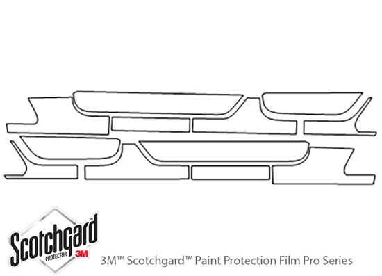 Jeep Wrangler 2018-2024 3M Clear Bra Door Cup Paint Protection Kit Diagram