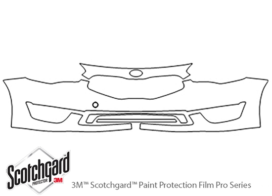 Kia Cadenza 2014-2016 3M Clear Bra Bumper Paint Protection Kit Diagram