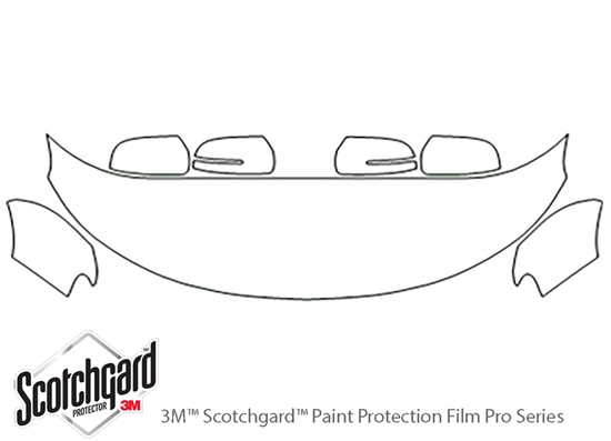 Kia Forte 2010-2013 3M Clear Bra Hood Paint Protection Kit Diagram