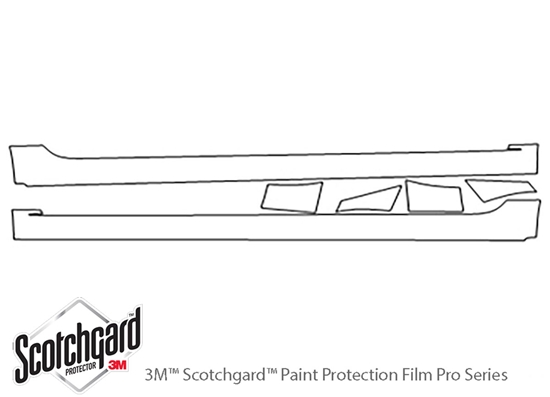 Kia Optima 2007-2010 3M Clear Bra Door Cup Paint Protection Kit Diagram