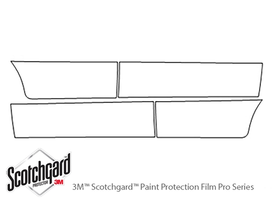 Kia Rio 2006-2011 3M Clear Bra Door Cup Paint Protection Kit Diagram