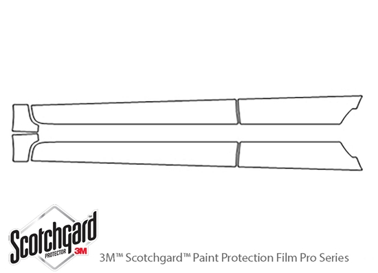 Kia Rio 2016-2017 3M Clear Bra Door Cup Paint Protection Kit Diagram