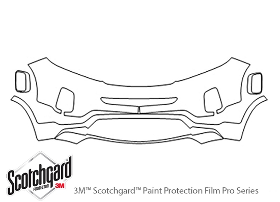 Kia Sorento 2014-2015 3M Clear Bra Bumper Paint Protection Kit Diagram