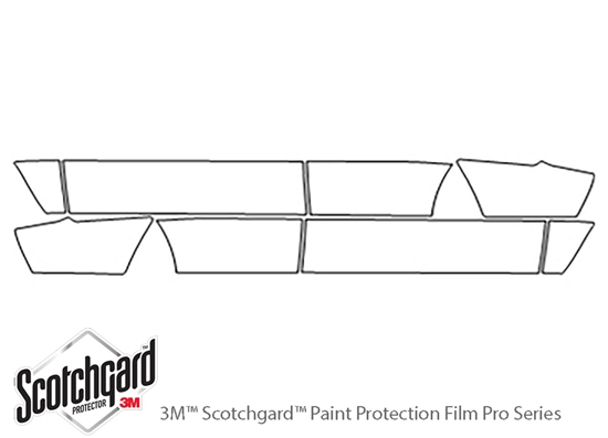 Land Rover Range Rover 2003-2005 3M Clear Bra Door Cup Paint Protection Kit Diagram