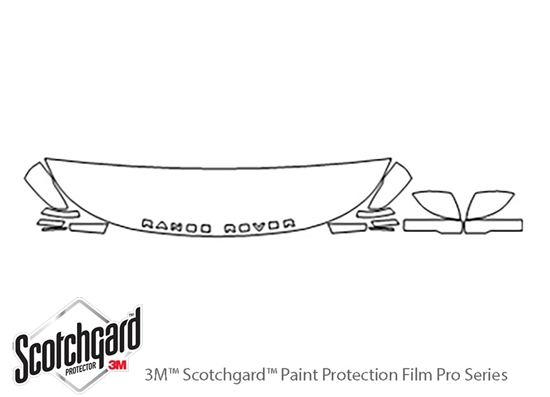 Land Rover Range Rover 2013-2016 3M Clear Bra Hood Paint Protection Kit Diagram