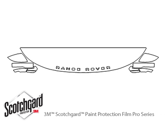 Land Rover Range Rover 2018-2023 3M Clear Bra Hood Paint Protection Kit Diagram