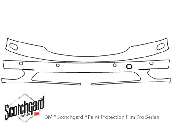 Lexus LS 2001-2003 3M Clear Bra Bumper Paint Protection Kit Diagram