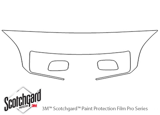 Lexus LS 2001-2003 3M Clear Bra Hood Paint Protection Kit Diagram