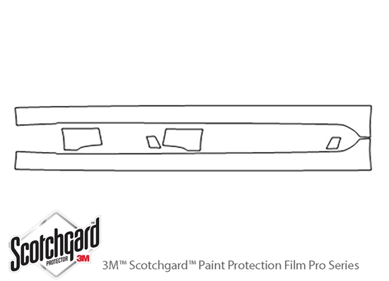 Lexus LS 2007-2012 3M Clear Bra Door Cup Paint Protection Kit Diagram