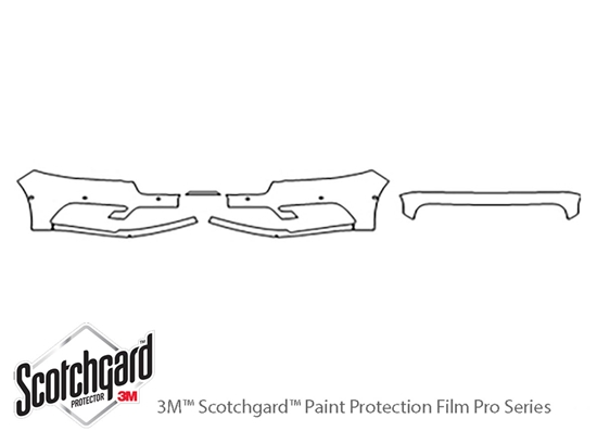 Lincoln Continental 2017-2020 3M Clear Bra Bumper Paint Protection Kit Diagram