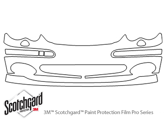 Mercedes-Benz C-Class 2002-2004 3M Clear Bra Bumper Paint Protection Kit Diagram