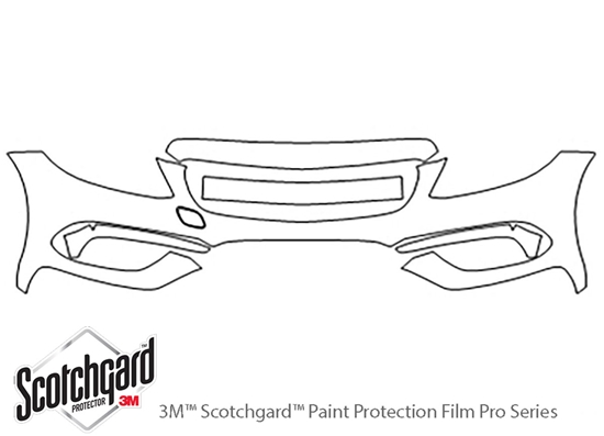 Mercedes-Benz C-Class 2015-2018 3M Clear Bra Bumper Paint Protection Kit Diagram