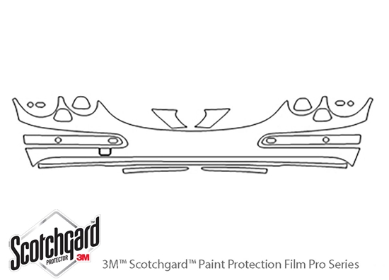 Mercedes-Benz CL-Class 2000-2002 3M Clear Bra Bumper Paint Protection Kit Diagram