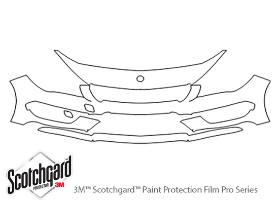 Mercedes-Benz CLA-Class 2013-2017 3M Clear Bra Bumper Paint Protection Kit Diagram