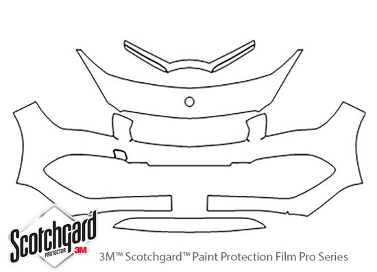 Mercedes-Benz CLA-Class 2018-2019 3M Clear Bra Bumper Precut PPF Diagram