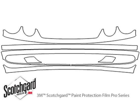 Mercedes-Benz CLK-Class 1998-2003 3M Clear Bra Bumper Paint Protection Kit Diagram