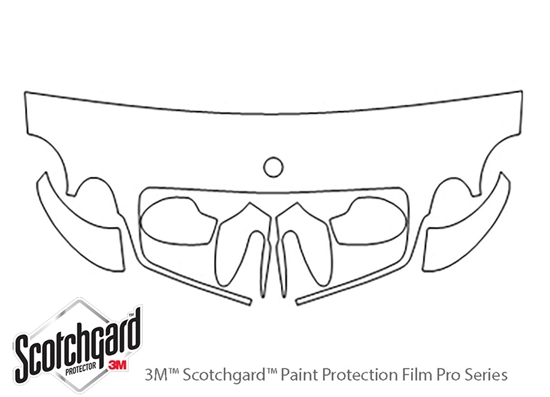 Mercedes-Benz CLK-Class 1998-2003 3M Clear Bra Hood Paint Protection Kit Diagram